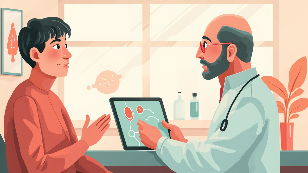 Acquired hemophilia care navigation illustration